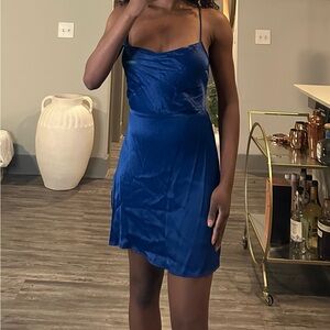 Zara Royal Blue Mini Dress with Spaghetti Straps